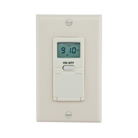 Reliance Controls Corporation WE7000A Digital 7-Day In-Wall Timer with Back Up Battery, Light Almond