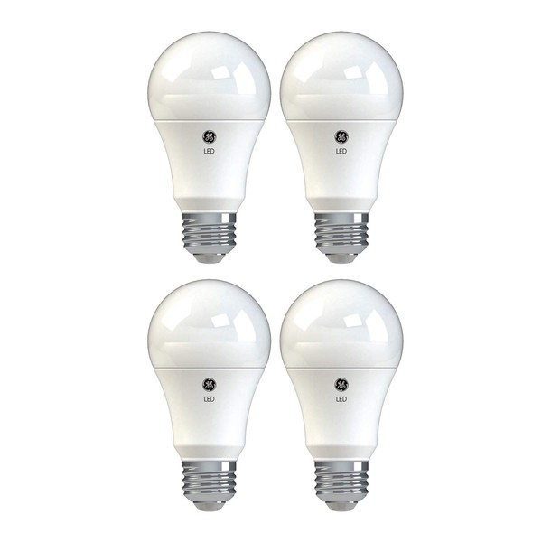 GE Basic LED Light Bulbs, A19 General Purpose (40 Watt Replacement LED Light Bulbs), 420 Lumen, Medium Base Light Bulbs, Daylight, 4-Pack LED Bulbs, Title 20 Compliant