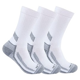 Carhartt mens Men's Force Performance Work Socks 3 Pair Pack, White, Large