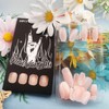 24Pcs Pink Gradient Press on Nails White Ombre Acrylic Full