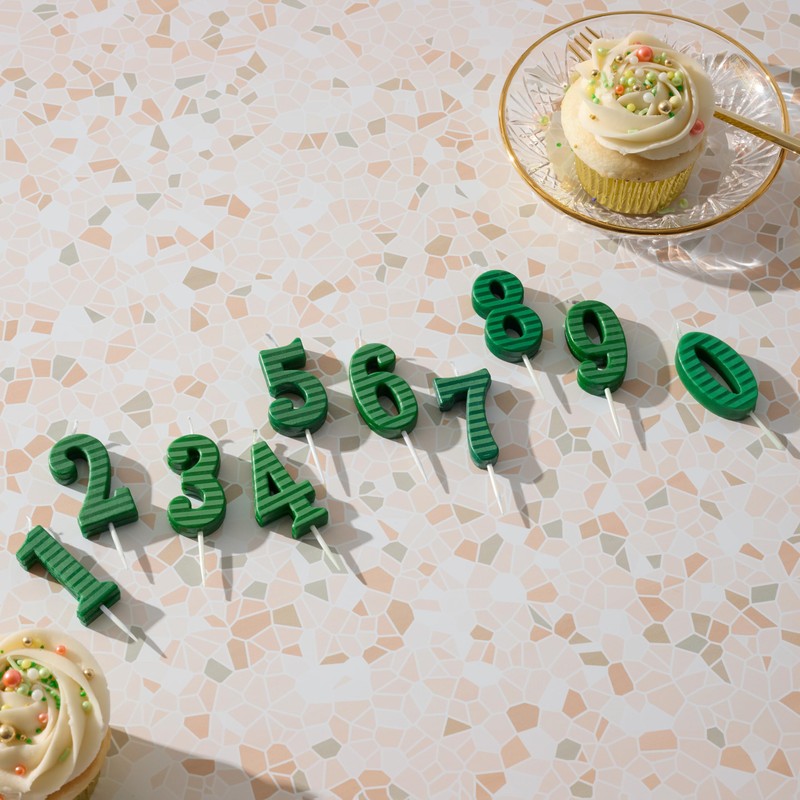 Papyrus Number 0 Birthday Candle, Green Stripes (1-Count)
