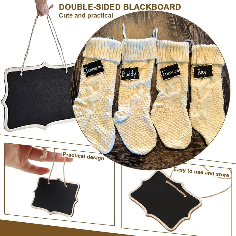 20 Pack Chalkboard Labels, Hanging Wooden Chalkboard Signs, Mini Chalkboards