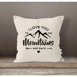MoonWorks® Cushion Cover I Love You to The Mountain and Back Declaration of Love Gift Valentine's Day Christmas Nature One Size