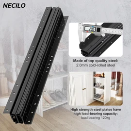 NECILO 36 Inch Undermount Heavy Duty Drawer Slides, 260 lbs Load Capacity, Full Extension Ball Bearing, Concealed Drawer Slides Suitable for Under-Stair and Base Cabinet, Bottom Mount, 1 Pair