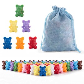 XINHUIDALSQ Rainbow Counting Bears Set of 60, 6 Colors Sorting Teddy Plastic Bears Math Manipulatives for Toddlers, 1 Inch Bear Conters Ages 3+ Kids