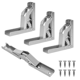 Cleminsta Cabinet Hinges, Pack of 4 90 Degree Folding Shelf Hinges, Kitchen Door Hinges with Screws, Concealed Furniture Hinge, Table Holder Hinge for Wooden Tables, Cabinet Doors, Wardrobe Doors
