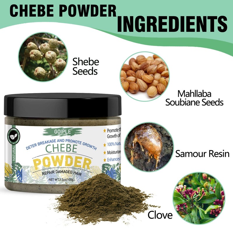 WOZUTUNT Organic African Chebe Powder for Enhanced Hair Growth, Strength