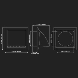 10cm Exhaust Hood with Rain Cover, Black/Anthracite, Indoor and Outdoor HVAC Duct, 153 x 148 mm, Exhaust Flap (Ø100 mm, Anthracite)