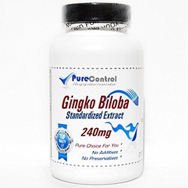 Ginkgo Biloba Standardized Extract 240mg 24% Glycosides // 100 Capsules // Pure // by PureControl Supplements