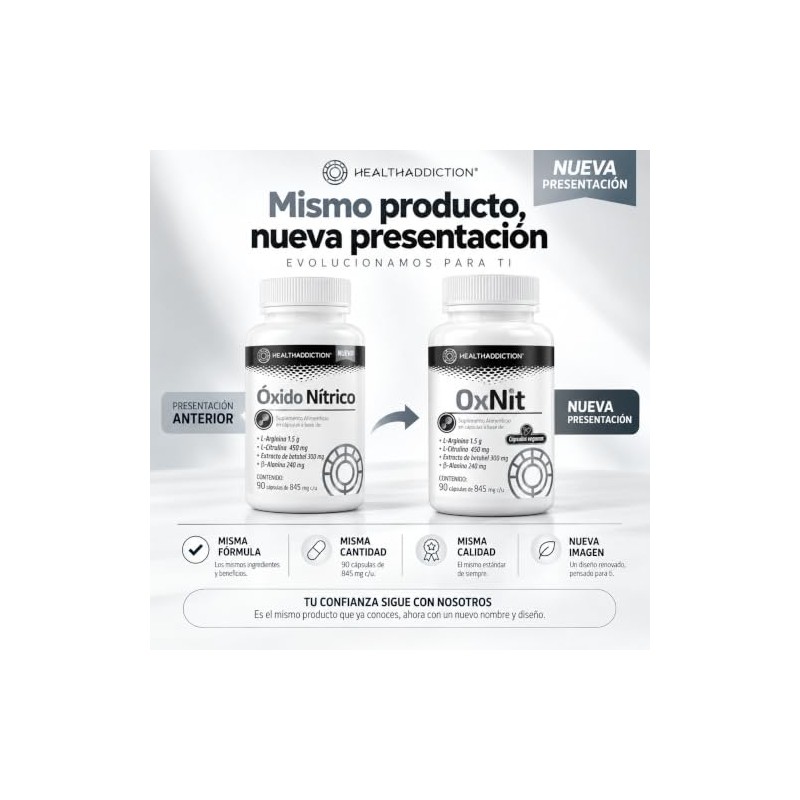 Healthaddiction Óxido Nítrico Suplemento Rendimiento Deportivo Circulación Arginina Citrulina Beta