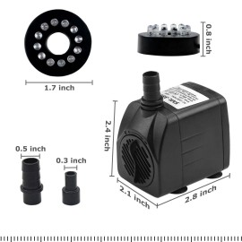Unbranded 15W Submersible Water Pump W/ 12 LED Light For Fountain Pool Garden Pond Tank