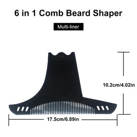 6-Pack Beard Shaping Comb for Men – 6-in-1 Grooming Tool for Perfect Beard & Neckline Styling – Dual-Sided Beard Shaper