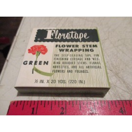 Floratape Vintage Floratape Flower Stem Wrapping, NOS, Green, 1/2x20 Yds, American Can Co.