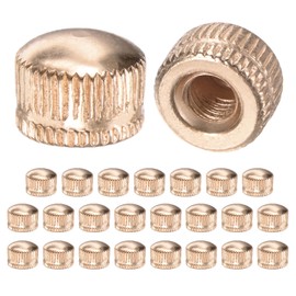 M METERXITY 25-Pack Threaded Cap Nuts, M5x11mm Screw Caps for Light Fixture, Female Knurled Knob Nut for Ceiling Light Cover Replacement/Decorative Lamp Parts, Acorn Screw Top [Gold Tone]