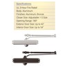 BRINKS Commercial - Heavy Duty Commercial Door Closer, Aluminum Finish