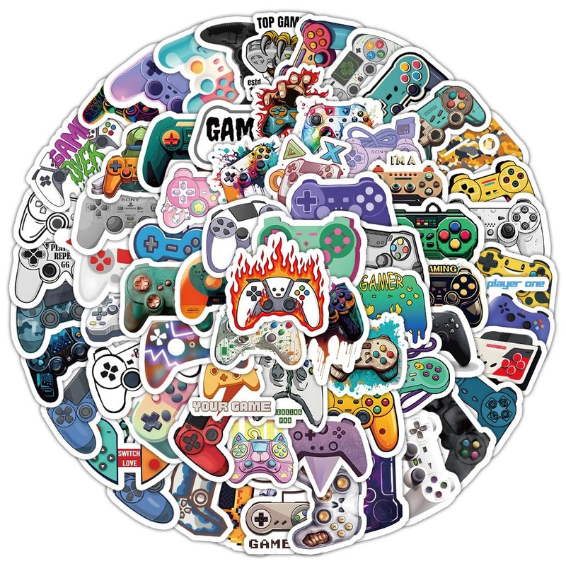 100PCS Small Sized Gamepad Stickers, Cool Classic Game Remote Control