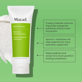 Murad Murad Renewing Cleansing Cream - Anti-Aging, Cleansing Cream Face Wash - Lactic Acid and Antioxidant Vitamin-E Face Cleanser for Tightening, 5 Fl Oz