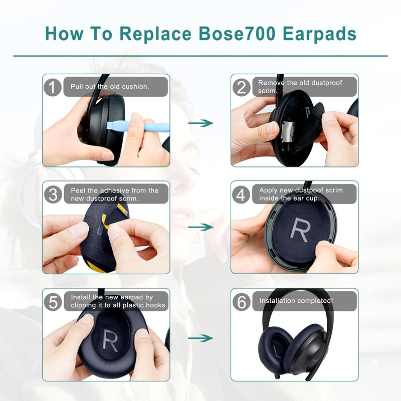 Gvoears Ear Pads Replacement for Bose 700 Noise Cancelling Headphones,