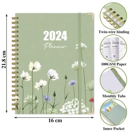 2024 Diary - A5 Diary 2024 Week To View, Runs from Jan to Dec 2024,Weekly & Monthly Planner. 21 X 14 CM