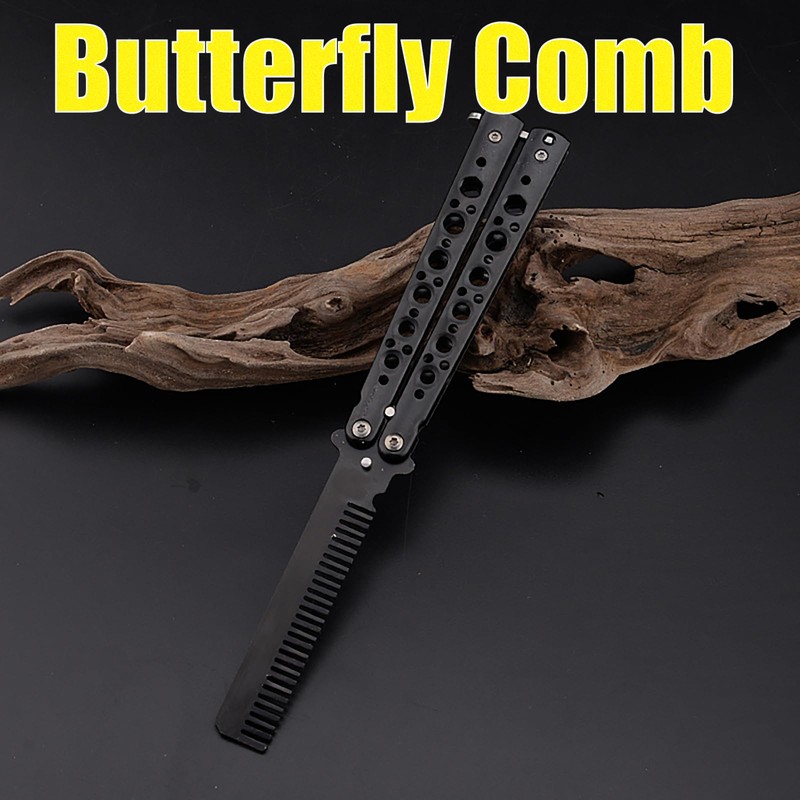 Tomuvpzn Butterfly Comb, 2 PCS Stainless Steel Folding Practice Hair