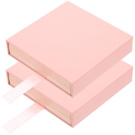 LNYMZD 2 Pcs Small Pink Jewelry Gift Box, Cardboard Jewelry Boxes with Lids, 3x3 Inch Mini Gift Boxes for Necklaces Bracelets Earrings Rings Crafts Gift Jewelry Boxes and Organizers