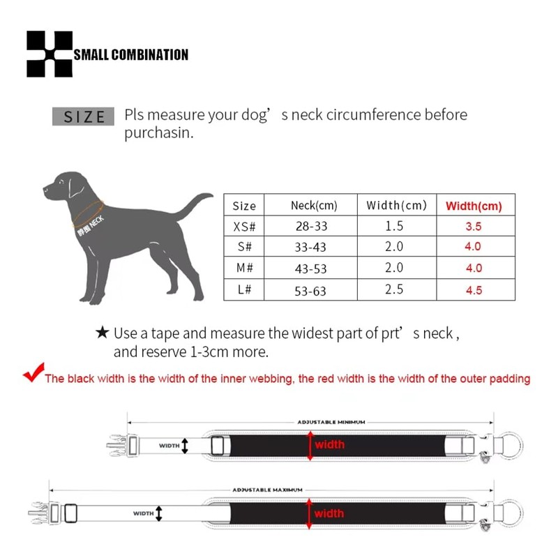 Small Combination Adjustable Pet Dog Collar, Turquoise and Black (Watermelon