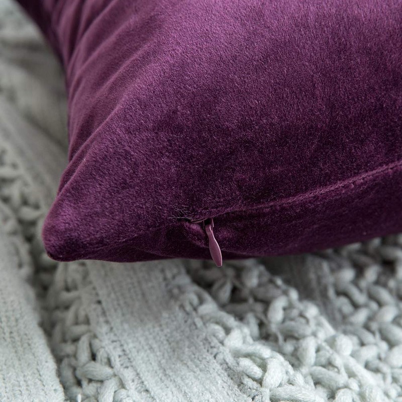 MIULEE Pack of 2 Velvet Soft Solid Decorative Square Throw