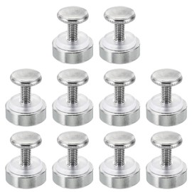 PATIKIL M4x12 Standoff Screws with Spacers, 10 Pack Wall Mounting Hardware Thumb Screw Fasteners for Acrylic Glass Signs Mirrors, Silver Tone 15mm