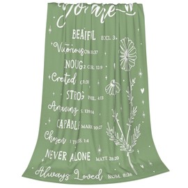 Yor are Positive Affirmation Blanket Super Soft Throw Blanket for Bed Couch Sofa Lightweight Throw for Friend Mom Adult Size 50"x 60"