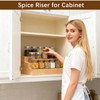 Bambition 2 Pack Spice Rack Riser for Cabinet, Bamboo Spice