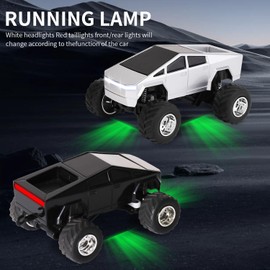 DDZOOU Mini Rc Truck, 1:64 Scale Monster Truck Remote Control Car with Lights, 2.4Ghz & APP Remote Control, Rechargeable Alloy Shell Mini RC Cars with Lights, Speed/Steering Adjustable (Black)