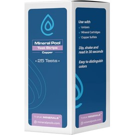 Copper Test Strips for Pool Ionizers, Mineral Cartridges, Copper Sulfate and Copper Algaecides