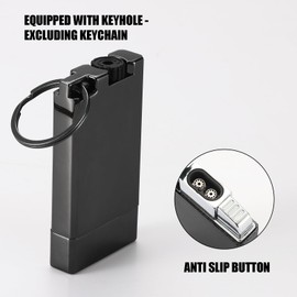 Copmotds - Juego de 2 mecheros de doble llama de butano con orificio de cerradura, encendedor de bolsillo clásico con ventana visible, encendedor de butano ajustable y recargable para hombres y