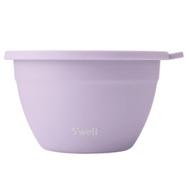 S'well Stainless Steel Salad Bowl Kit 64oz, Lilac, Comes with 2oz Mini Canister and Removable Tray for Organization, Leakproof, Easy to Clean, Dishwasher Safe