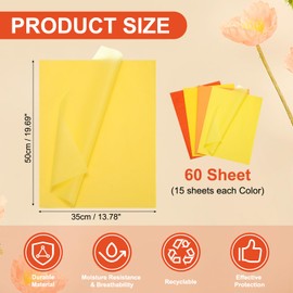 PATIKIL 60 Sheets Colored Tissue Paper Bulk for Gift Bags, 19.7x13.8 Thanksgiving Tone Assorted Color Wrapping Paper for Craft Holidays Christmas Birthday Wedding Filler Flower Decor
