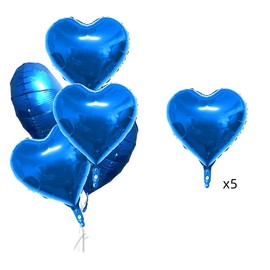 5Pcs Blue Star Balloons,18 Inch Mylar Balloons,Natural Latex Balloons for Men Women Girls Birthday, Valentines Day,Propose Marriage,Wedding, Bridal Shower, Graduation, Casino Theme Party Decorations
