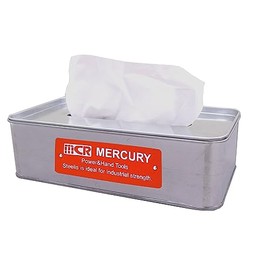 Key Stone Mercury Tin Tissue Box Galva Size: Approx. W 8.9 inches (22.5 cm), D 2.8 inches (7.3 cm), H13 MEBUTBGA