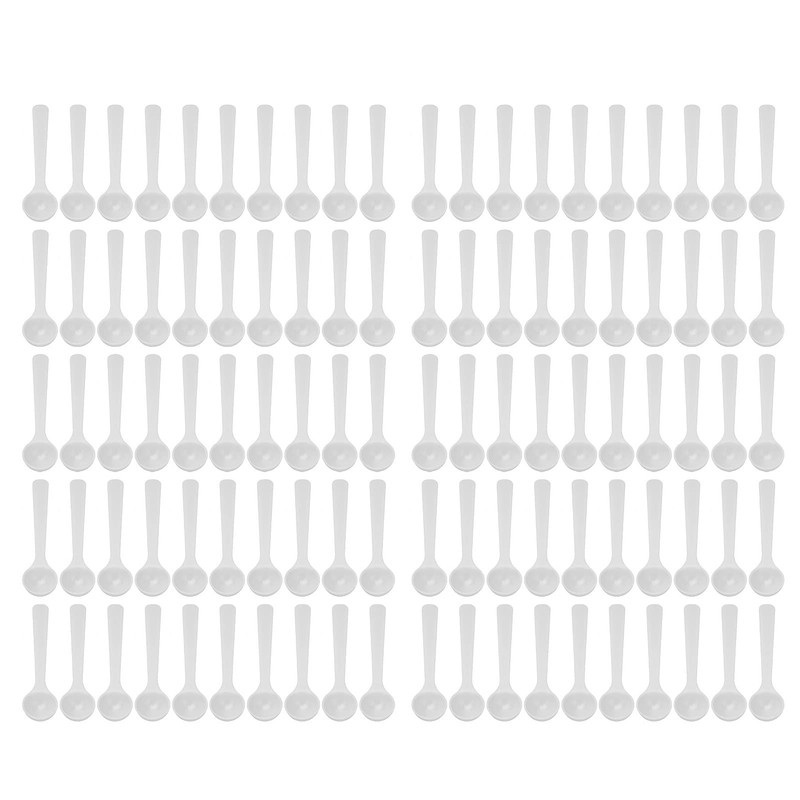 Asixxsix Plastic Measuring Spoon, Safe 100Pcs Ageing Resistant Reusable 2ml/1g