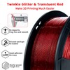 ZIRO Glitter PLA Filament 1.75mm, Semi-Transparent PLA Base, 3D Printer