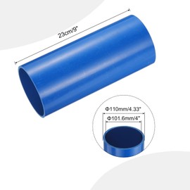 MECCANIXITY 4 Inch PVC Rigid Tube Round Pipe Tubing Hardware Tubing 101.6mm ID 110mm OD 9" Length Blue High Impact for Water Pipe, Crafts, Cable Sleeve