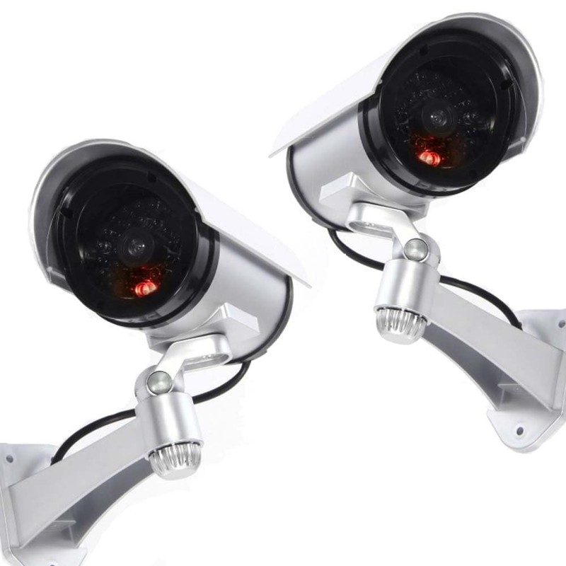 GC GLOBALCOMMERCE Set of 2 Fake Outdoor Security Cameras with