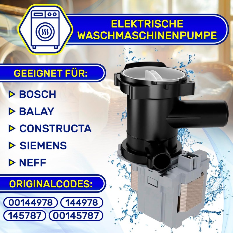 Electric Pump for Washing Machines 220/240V 40W with Original Code