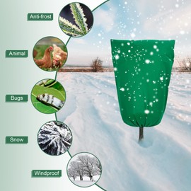 AmFor 2 Pack Large Plant Covers Freeze Protection, 95"x79" Frost Blankets for Outdoor Plants, Shrubs & Trees with Zipper Drawstring Lock Frost Protection Cover Blankets