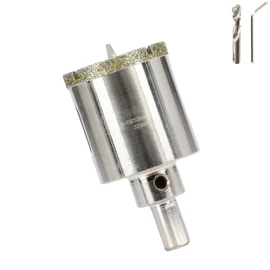 1-15/32inch | 37mm Diamond Hole Saw with Center Drill bit and Diamond-Coated Center Drill bit for Ceramic Glass Marble Fiberglass Granite and Porcelain Tiles by CENYB