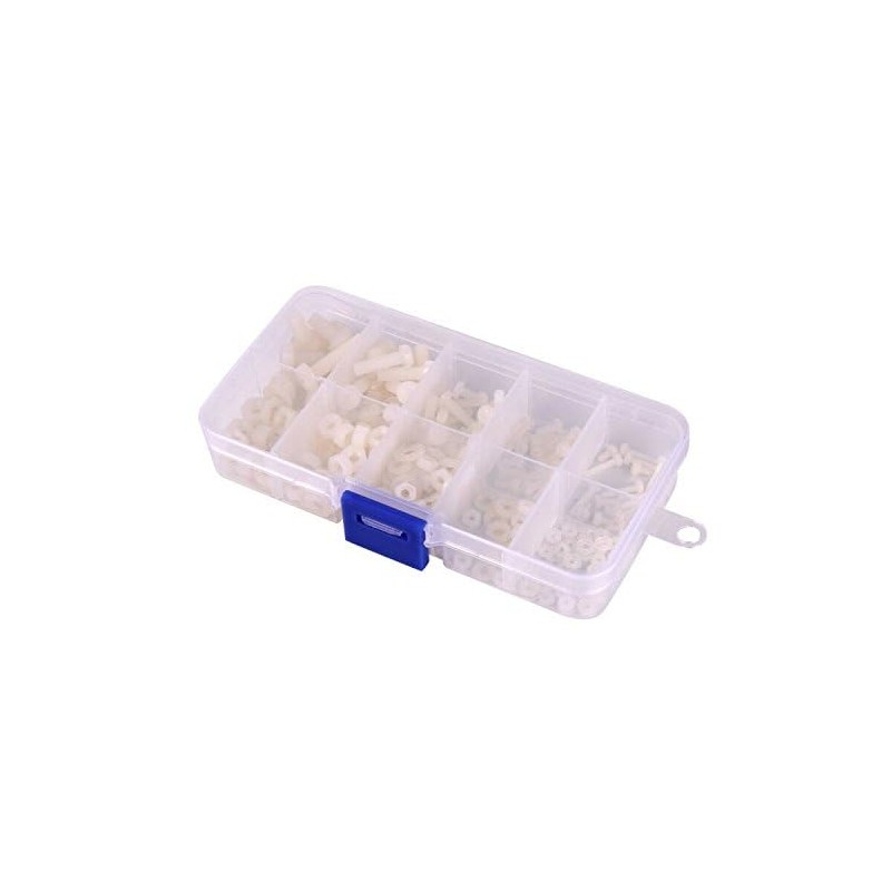 Hotusi M2 M2.5 M3 M4 M5 (Total 270pcs) Nylon Screw/Nut/Washer