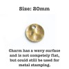 Antique Brass Wavy Circle Charm, Bronze Tone Disc Stamping Blank