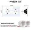 JIMEIDA Double Socket Glass in White Flush-Mounted, 2-Way Schuko Sockets