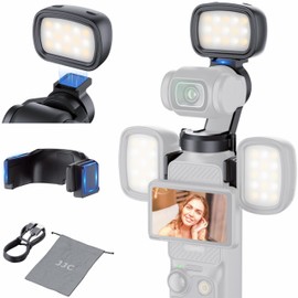 JJC Magnetic Fill Light for DJI Osmo Pocket 3 Creator Combo, Rechargeable Mini LED Video Light with Storage Bag, 3 Color Modes/Brightness Adjustable for Pocket3 Selfie Vlog Recording, Lightweight