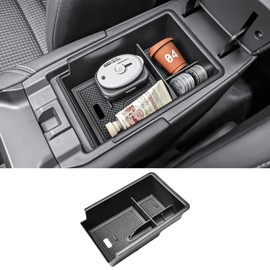 X-TKER Center Console Organizer Tray Compatible with 2025 Nissan Kicks Accessories – Custom Fit Armrest Storage Box Insert with Dual-Layer Design, 2025 Kicks Coin Holder Durable ABS Rubber Mats