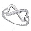 Diamond Solid 925 Sterling Silver Ladies Infinity Unique Design Ring